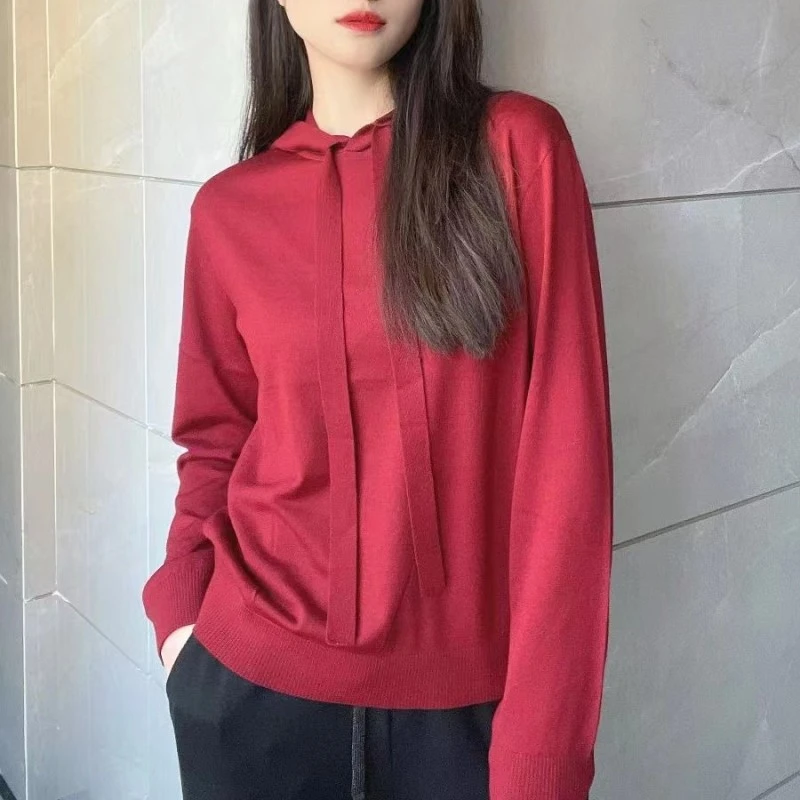 {专柜}商场同款秋新款百搭时尚连帽长袖打底衫毛衣女1399450