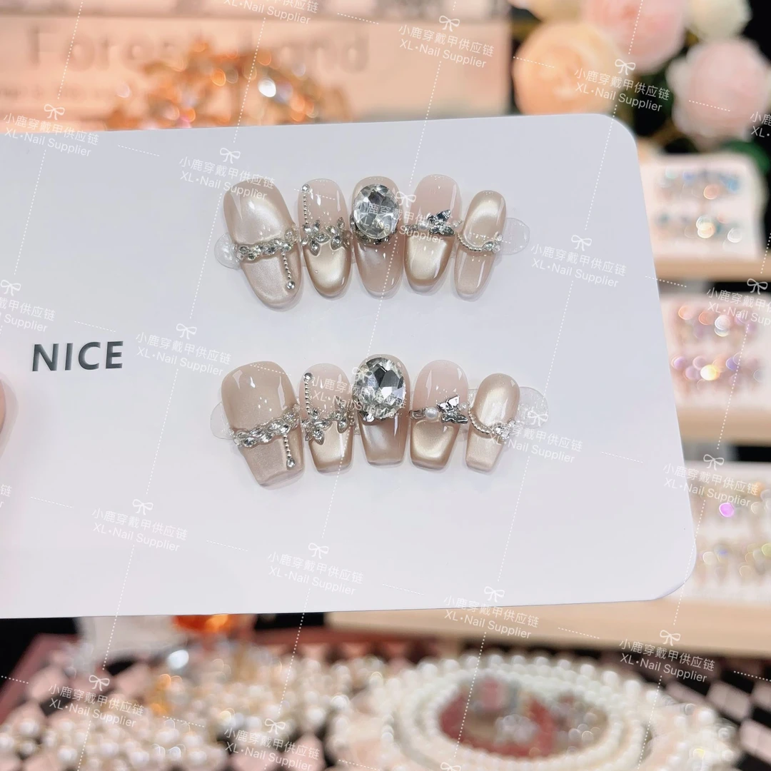 【月半宝石】猫眼气质光疗美甲显白穿戴甲百搭款