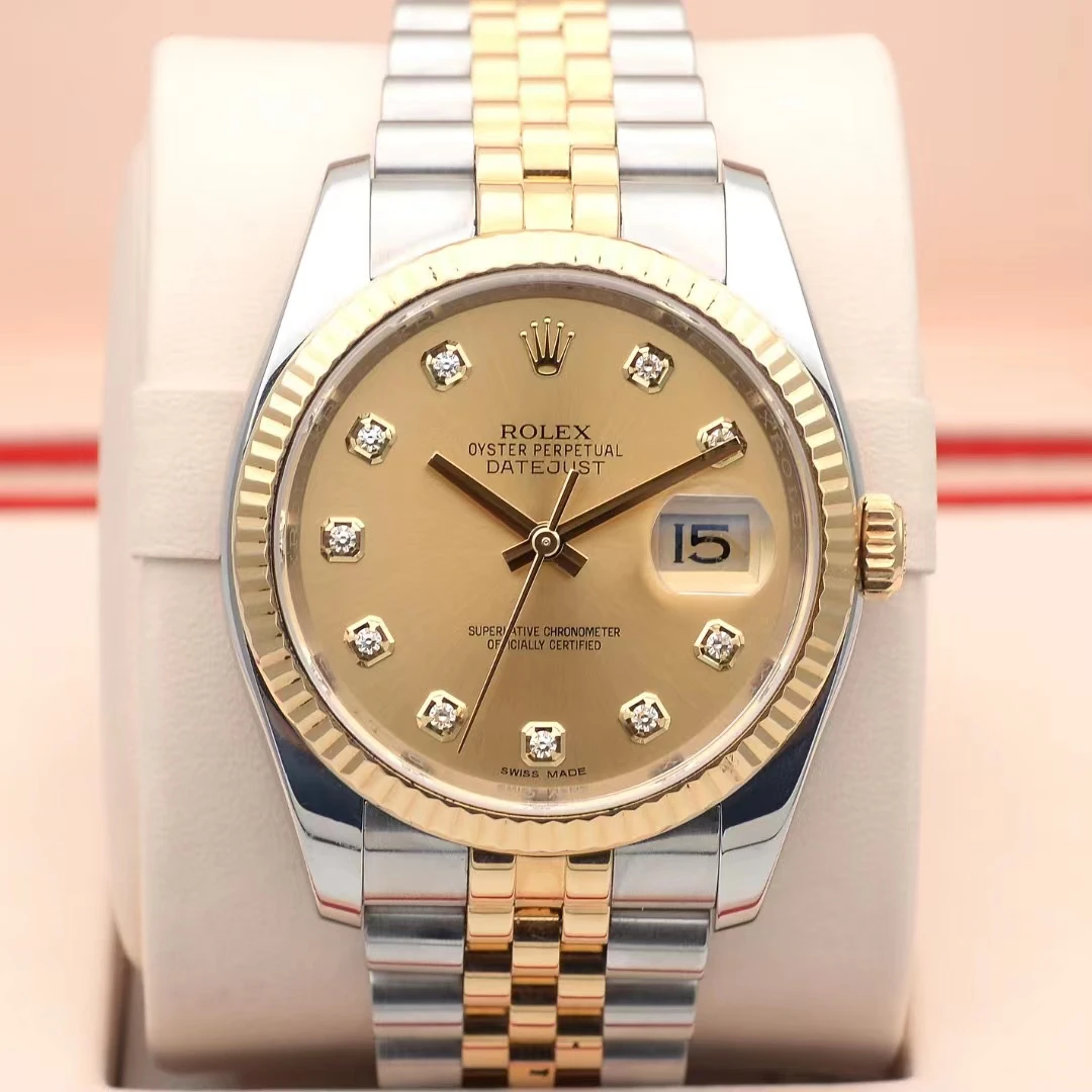 99新 Rolex/劳力士 日志116233间金原钻36mm单表自动机械乱码