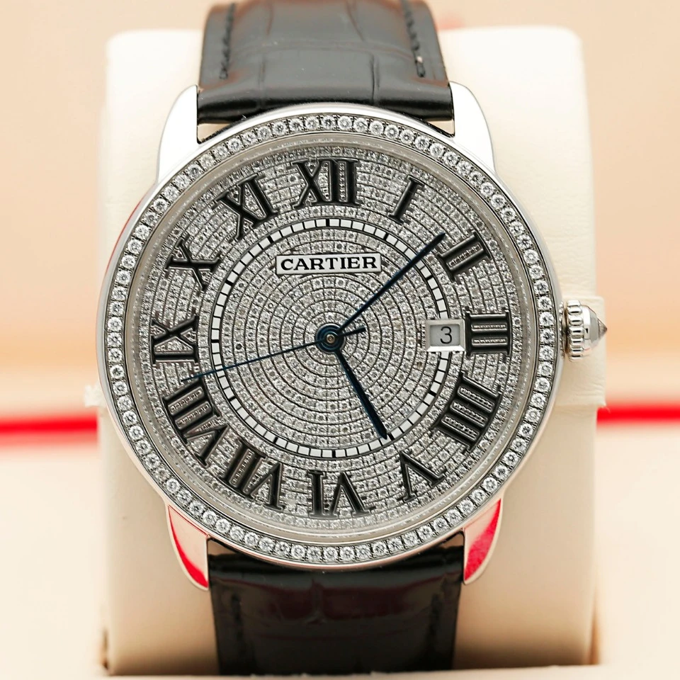 99新 Cartier/卡地亚 伦敦系列/自动机械男表/42mm/后镶钻/单表