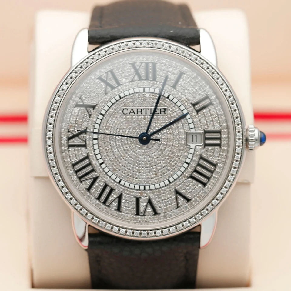 95新 Cartier/卡地亚 伦敦系列/自动机械男表/42mm/后镶钻/单表