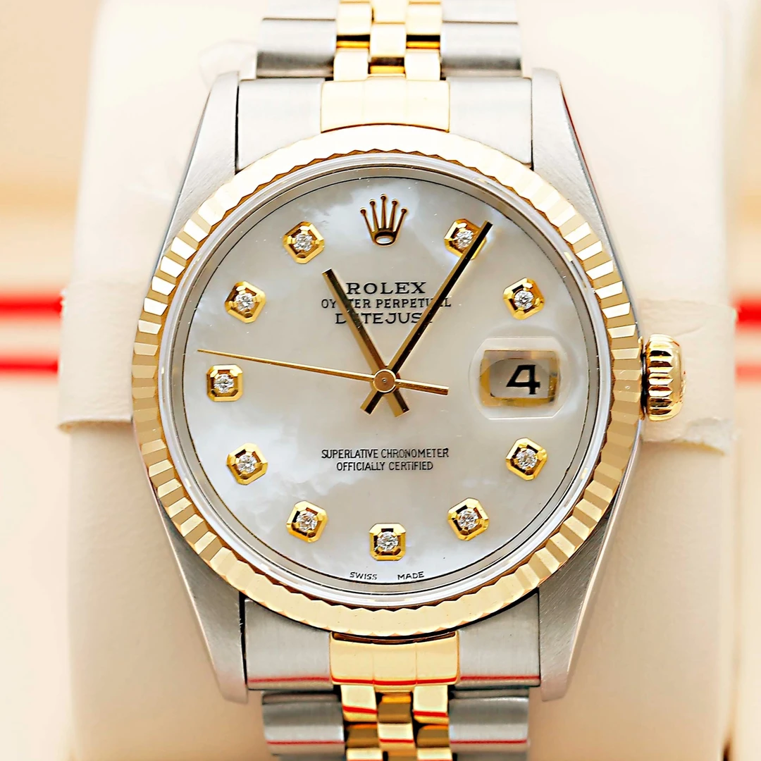 99新 Rolex/劳力士 日志型16233/间金后钻贝母盘36mm自动机械单表