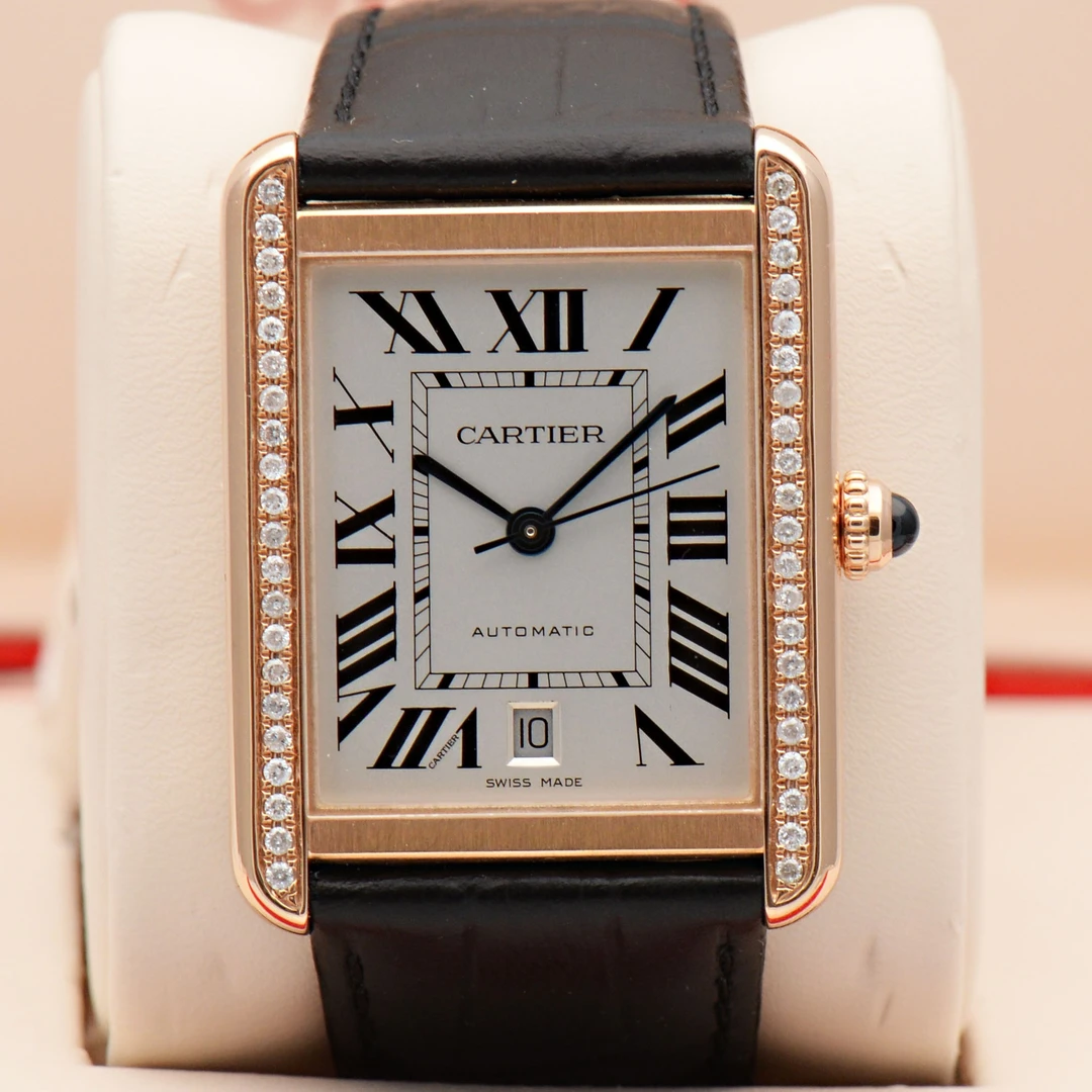 99新 Cartier/卡地亚 坦克/自动机械男表/间金后钻/31*41mm/单表