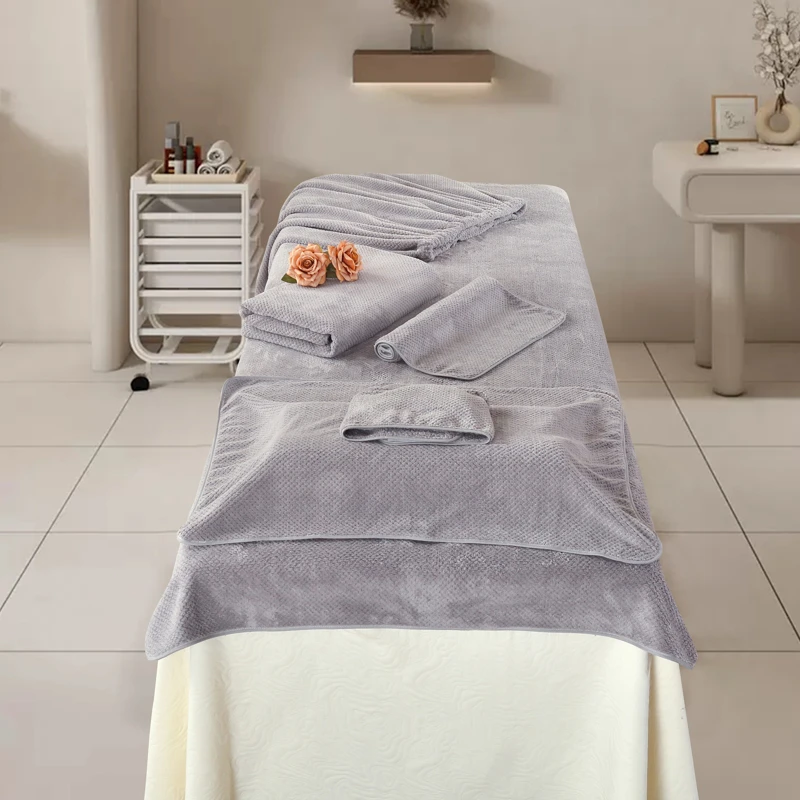 娇奢美容院包头巾毛巾浴巾浴裙单套件床单带洞布皮肤管理按摩专用