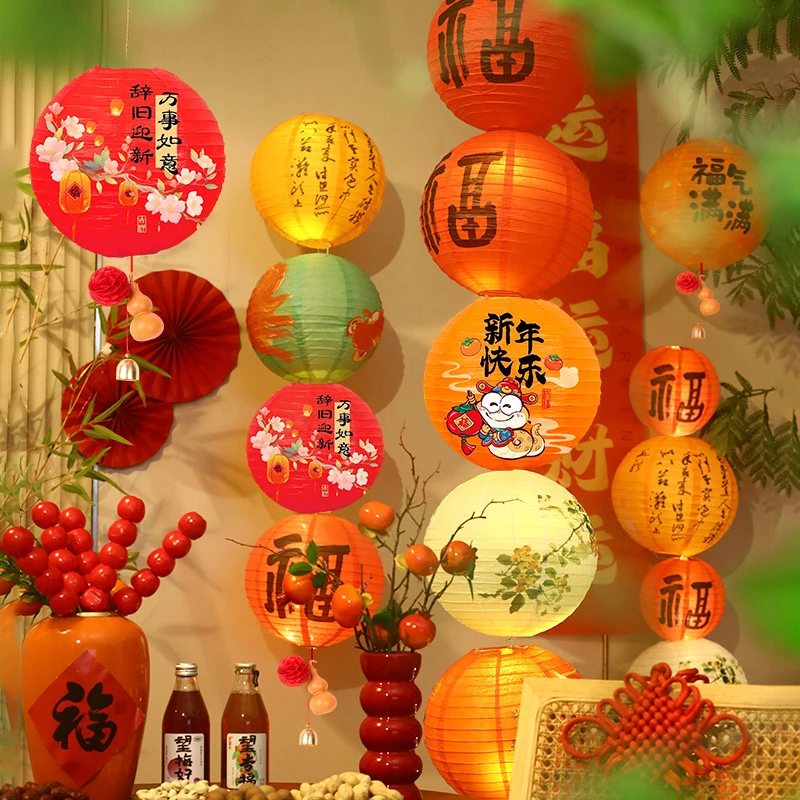 新年串串灯笼挂饰2025蛇年新款过年场景气氛布置装饰春节用品批发