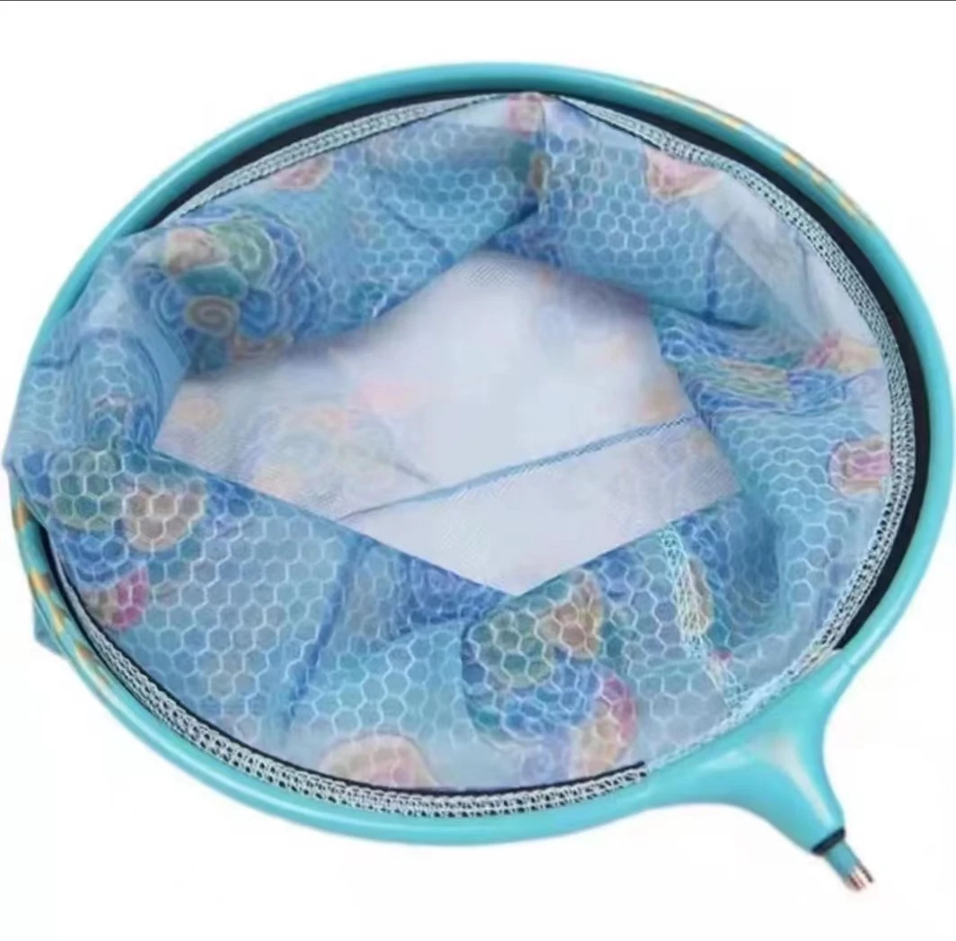 竞技抄网头不挂钩黑坑铝合金实心加深网兜蓝色和黑金不带杆