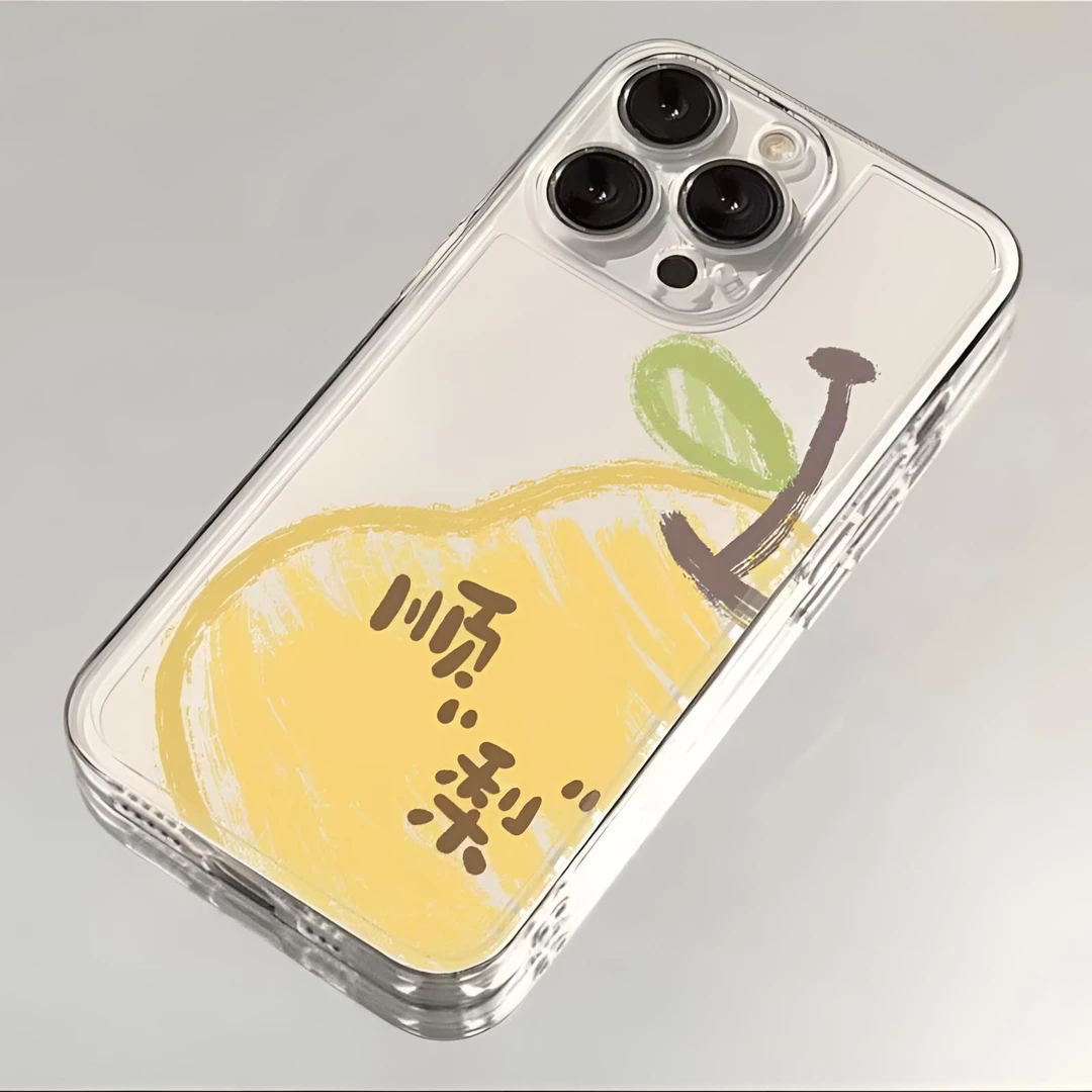 涂鸦顺梨适用iPhone15透明保护壳14苹果13全包12Promax软11/xsmax