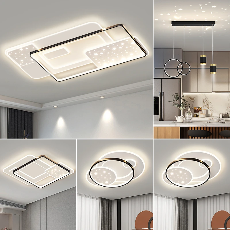 客厅灯led吸顶灯2023年新款现代简约大气创意长方形卧室书房led灯