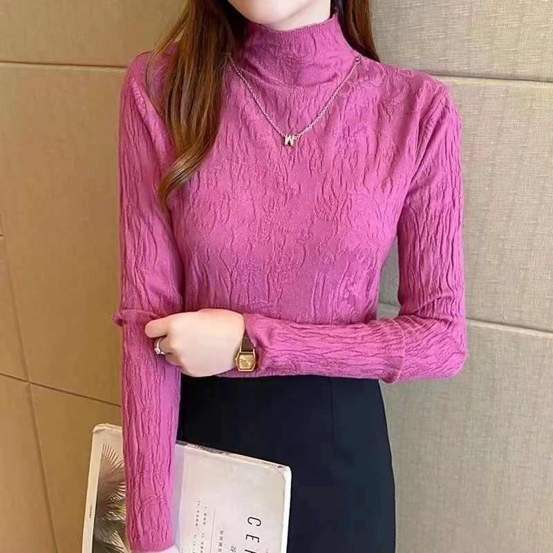 半高领打底衫女春秋内搭毛衣2024年新款高级感上衣修身洋气针织衫