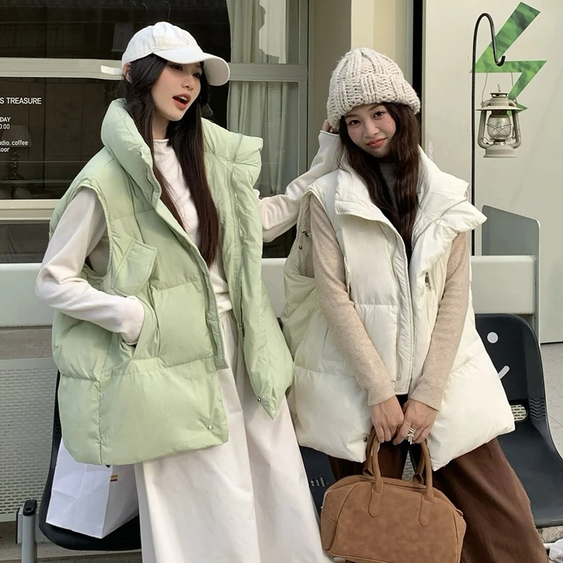 MO88ZSPF秋冬糖果色显瘦外穿马甲2024新款韩范叠穿加厚保暖棉马甲