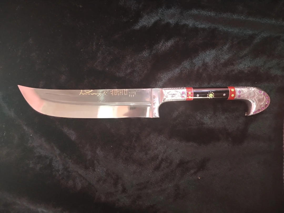 [匠传]英吉沙纯手工小刀 老款鸽子头 铝制刀柄