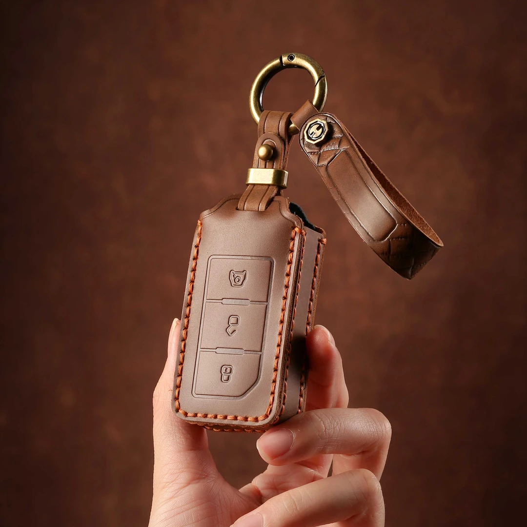 双缝线北汽212T01车钥匙套BJ40北京汽车bj20专用手工真皮保护包扣