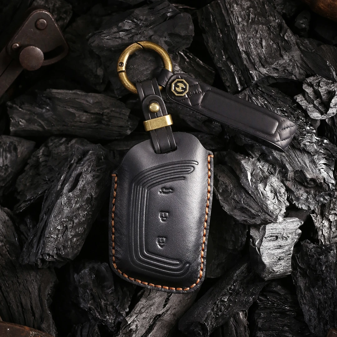 复古风五菱三菱车钥匙套宝骏欧蓝德劲炫奕歌翼神专用真皮壳扣手绳