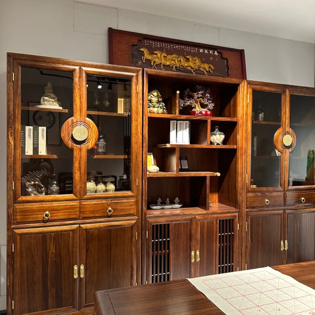 新中式黑檀木古典书柜 书架