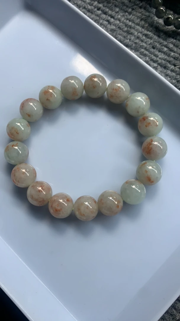 天然缅甸翡翠A货卡12洒金手串