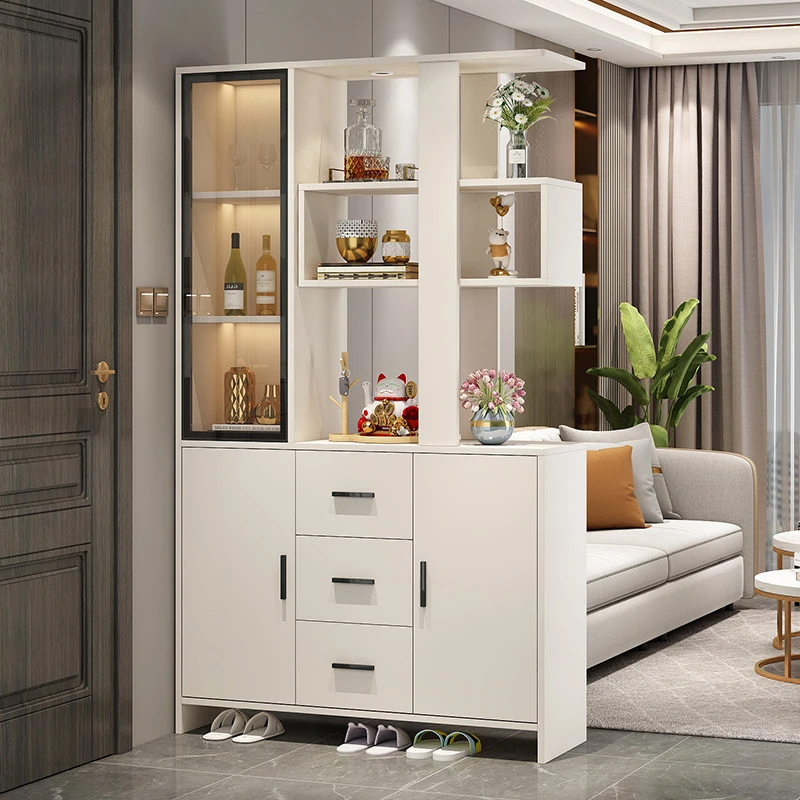 轻奢实木进户门玄关柜鞋柜一体家用客厅酒柜隔断柜入户门厅装饰柜