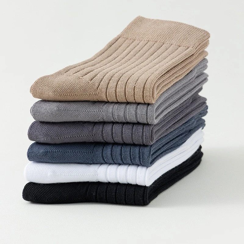 纯棉袜保暖防臭中筒袜纯棉男士防臭加厚双透气正品男针织全棉秋冬