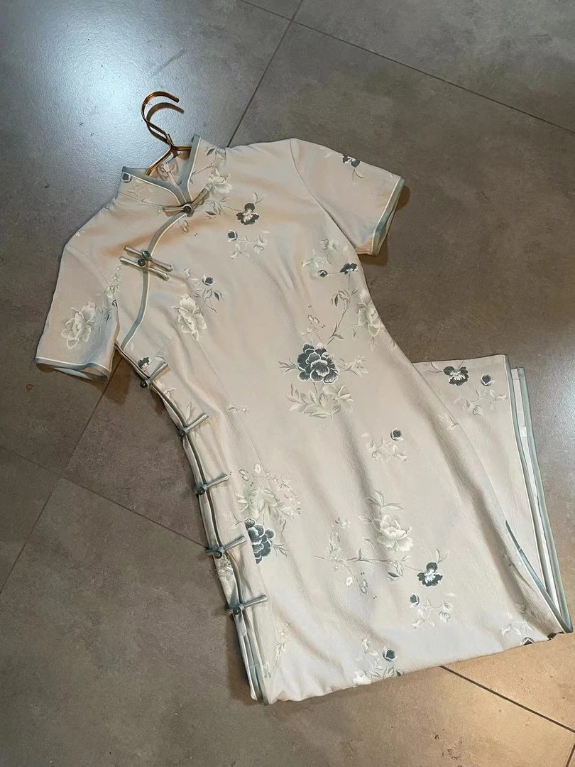 旗袍 长款 双层（衣长约125cm）空谷幽兰C099