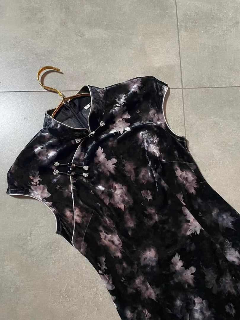 旗袍 长款 复古款（衣长约125cm）长相思C135