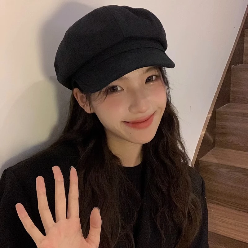 八角帽女韩版潮春秋薄款英伦复古日系百搭鸭舌贝雷帽报童画家帽