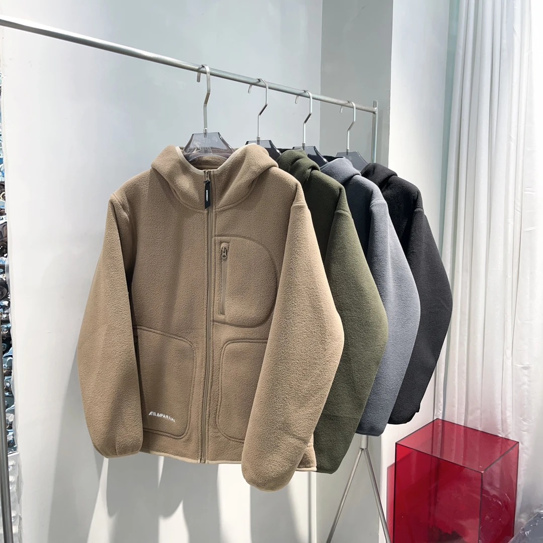 【赢家】秋冬保暖摇粒绒百搭情侣款连帽外套880