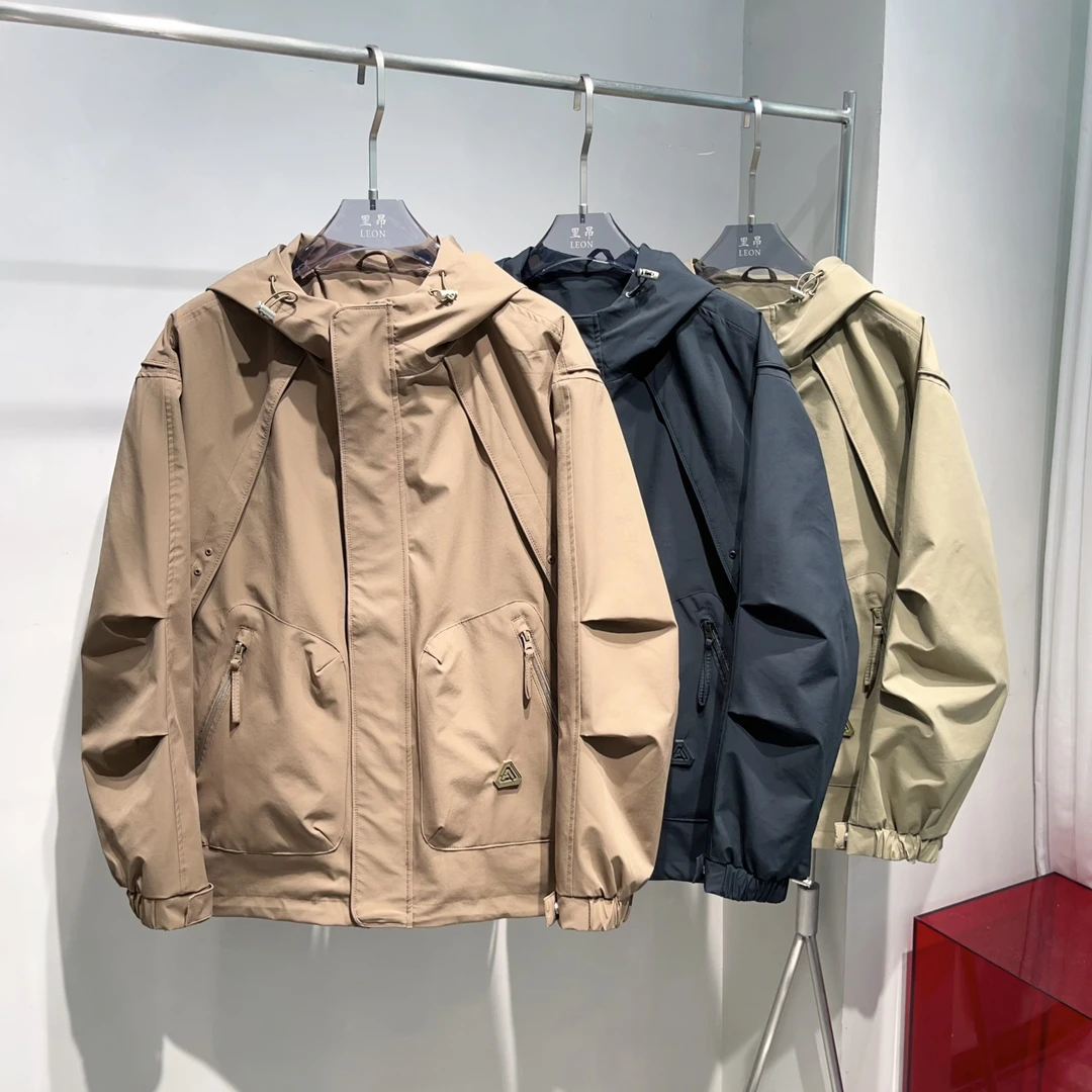 【赢家】秋季新品设计师款连帽冲锋衣夹克百搭休闲防风外套207