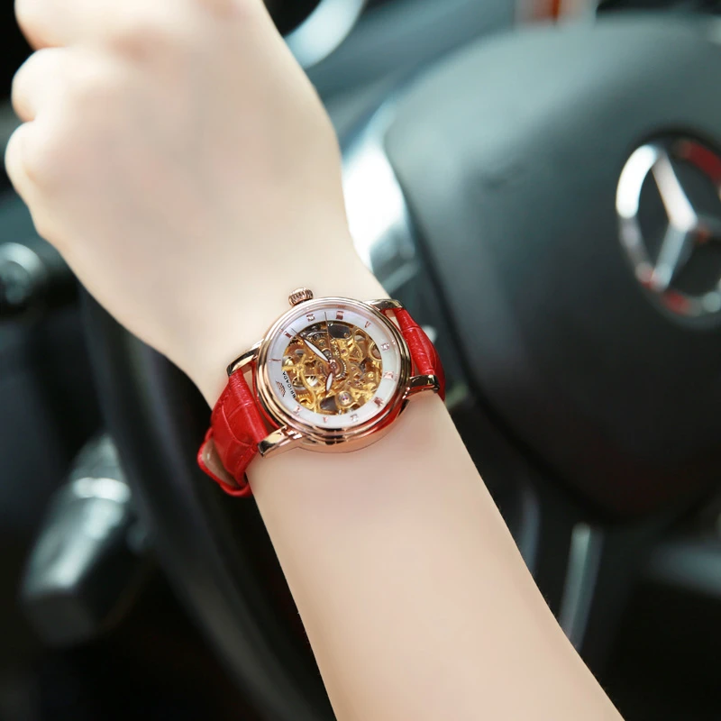 女士手表女高档机械表女2025新款全自动名牌女表时尚防水手表镂空