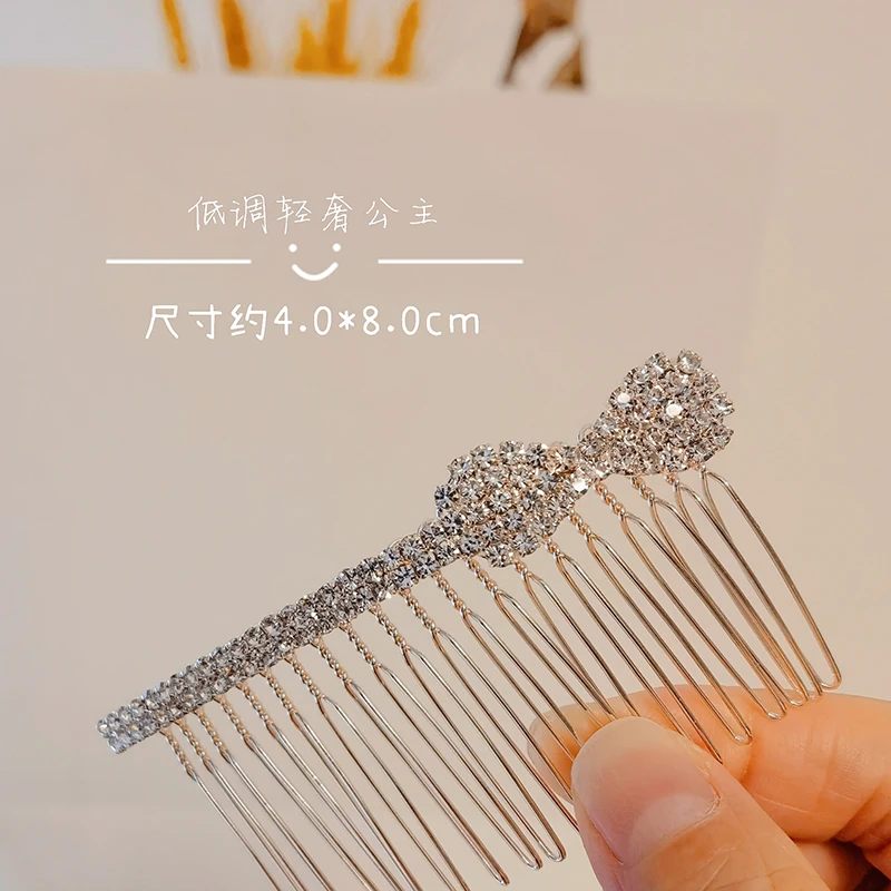 金色优雅韩版发饰网红钻发梳盘发刘海插梳后脑勺发卡编发淑女卡子