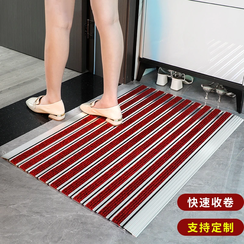 酒店室外门口铝合金地垫平铺式除尘刮泥门垫商用防滑脚垫防尘地垫