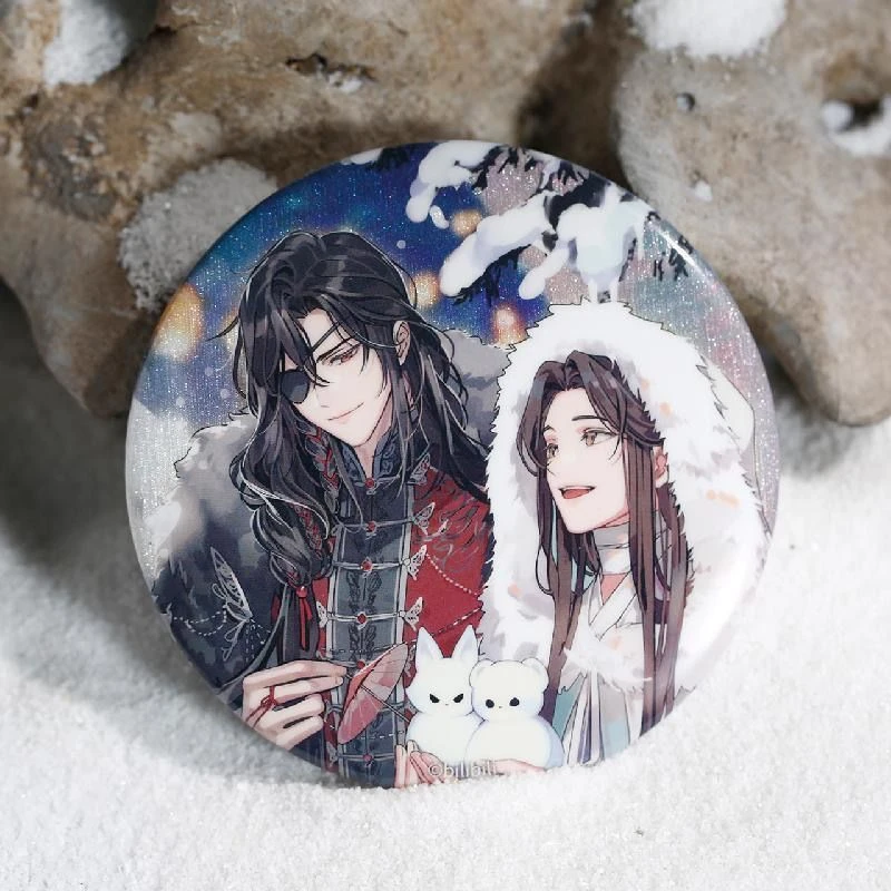 正版 bilibili《天官赐福》动画庭间新雪系列徽章立牌 谢怜花城