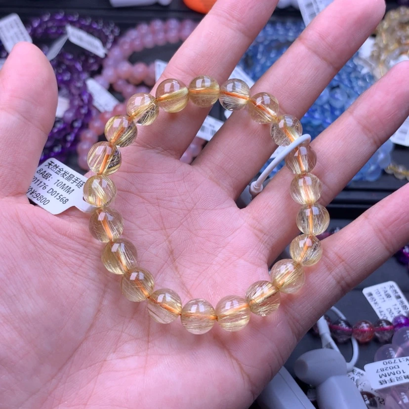 【闪购商品】水晶手串未镶嵌?****会金发晶10