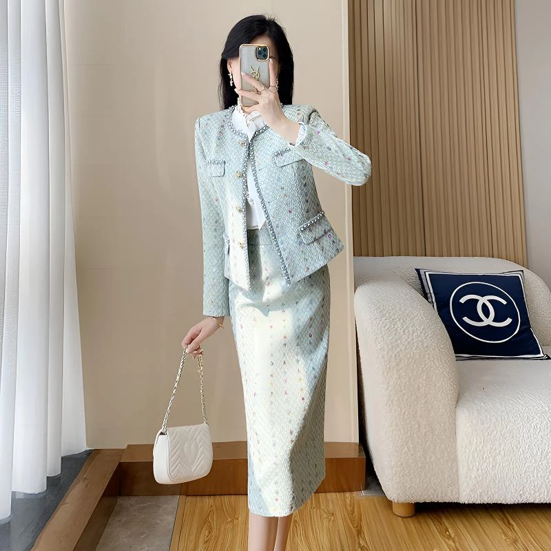 秋冬套装高级感时尚气质小香风两件套装裙减龄漂亮搭配一整套1189