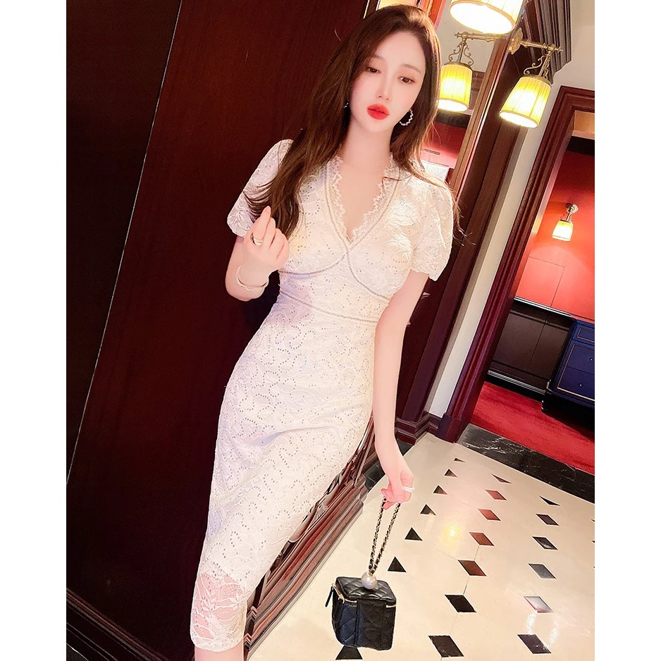 夏季2025新款女装别致时尚气质名媛性感亮片修身包臀连衣裙5632