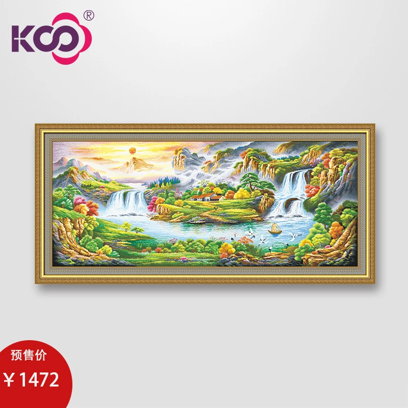 KS十字绣锦绣满堂春晖图简约满绣112色/122包配线118*265