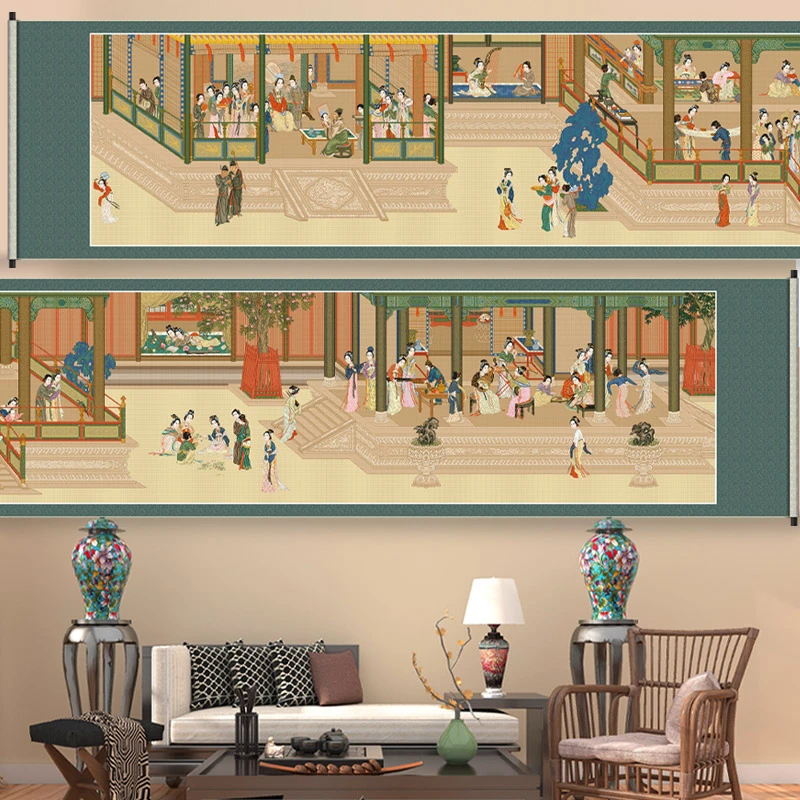 【精华段】KS十字绣汉宫春晓图非满绣136色勾边手工绣印花人物清新