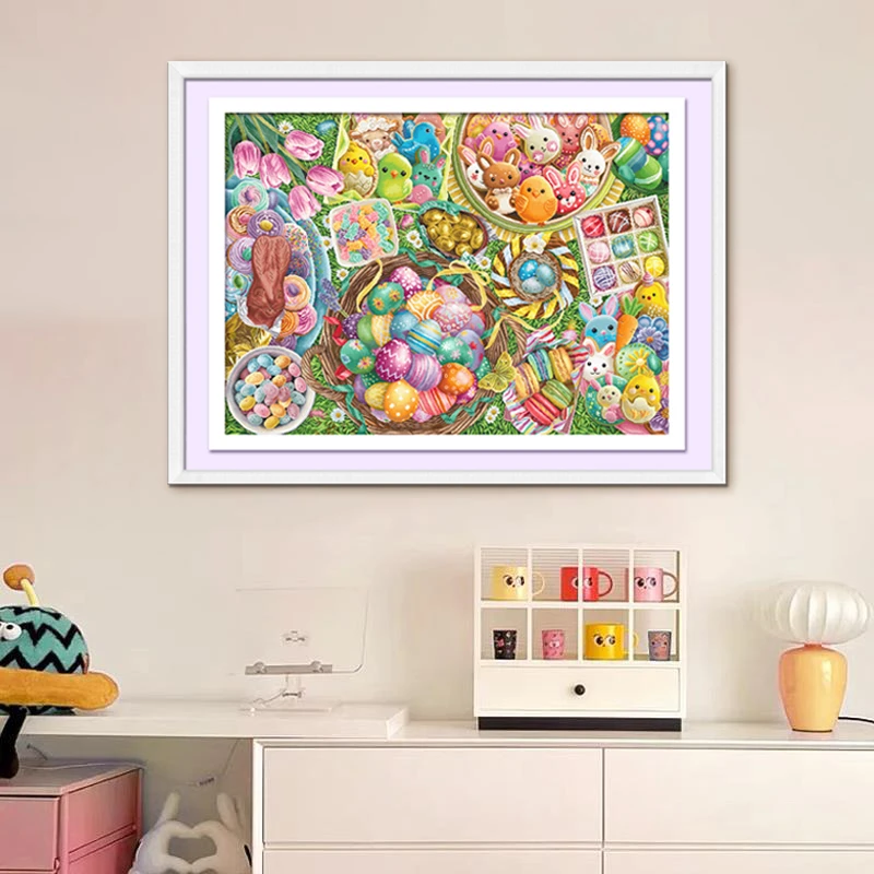 【618】ks十字绣彩蛋物语系列可爱满绣客厅挂画手工棉线清新印花