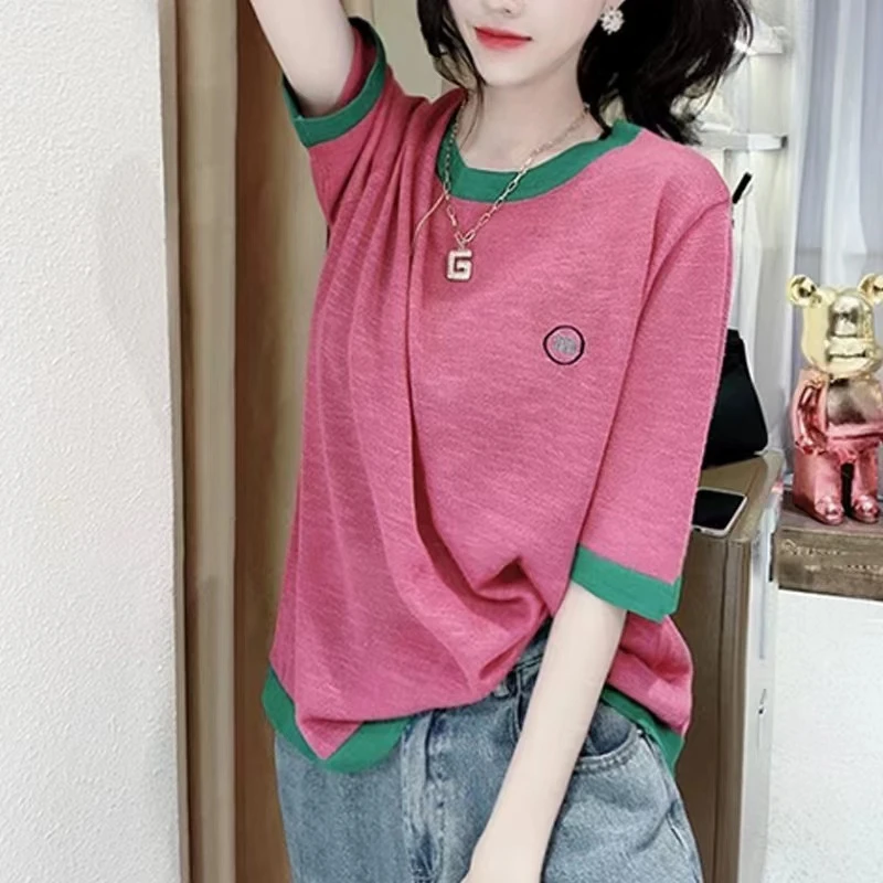 1号依诺家轻奢休闲百搭春季宽松潮流港风韩版短袖春秋季复古