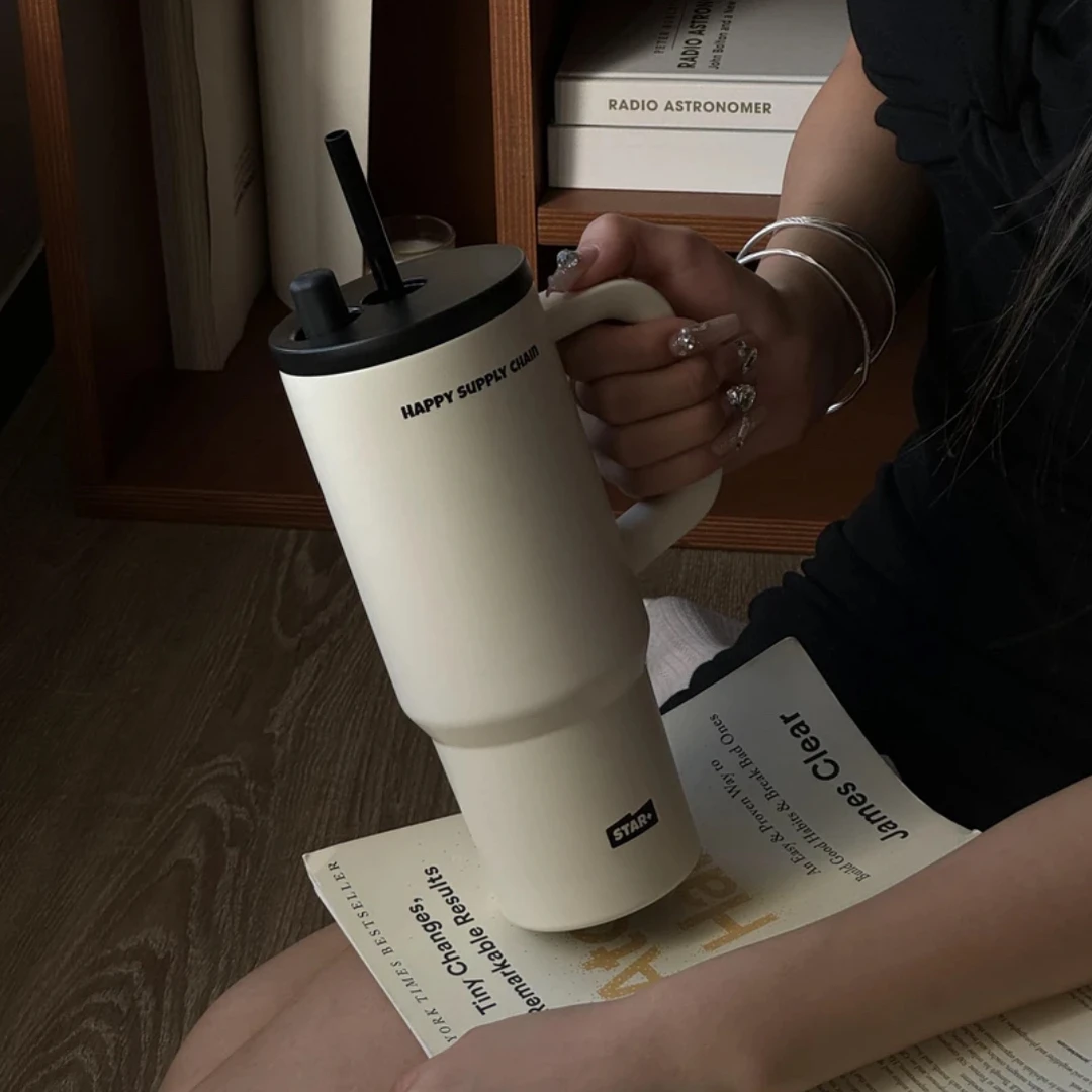 世大家陶瓷内胆保温杯大容量水杯吸管杯保冷车载冰霸杯子生日礼物