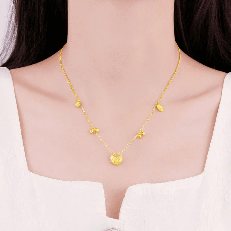 钛钢项链  牡丹花锁骨链女款时尚百搭国风气质轻奢设计感项链送礼