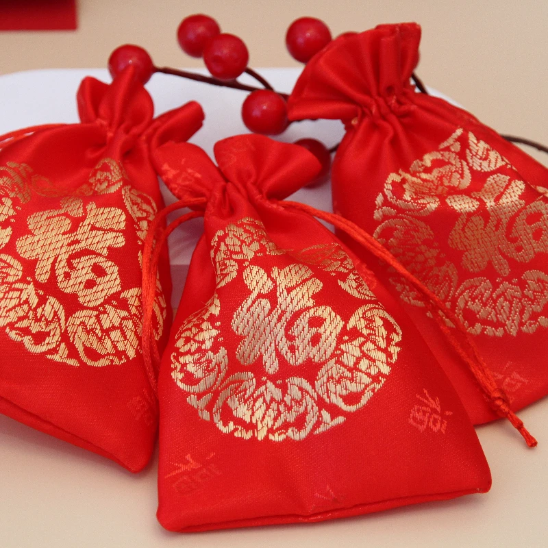 首饰袋 2024新品首饰袋子婚礼大红色