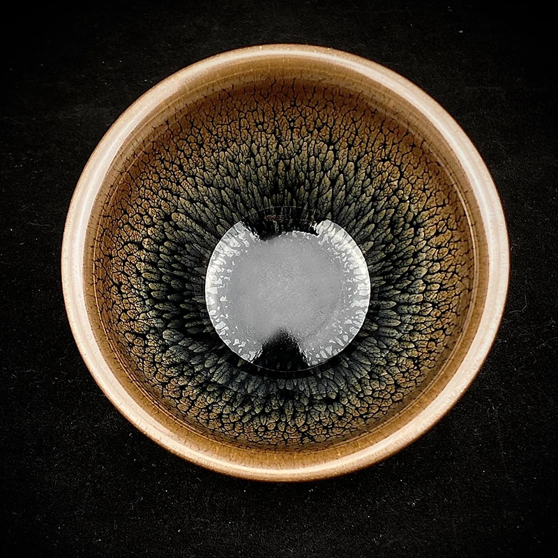 非遗名家建盏茶杯原矿主人品茗杯铁胎单茶碗压手杯鹧鸪斑漂亮茶杯