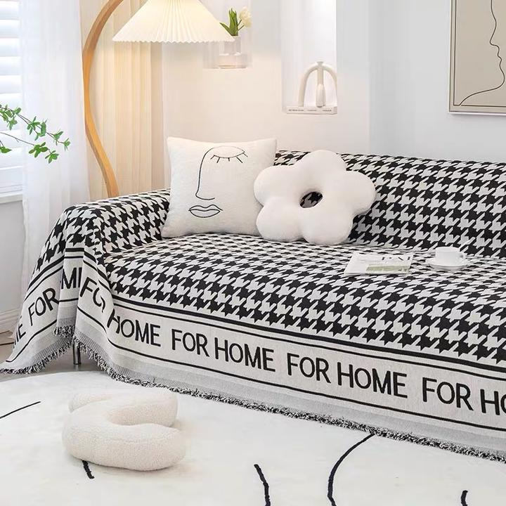 【千鸟格】北欧轻奢加厚雪尼尔双面双铺四季通用沙发全盖巾