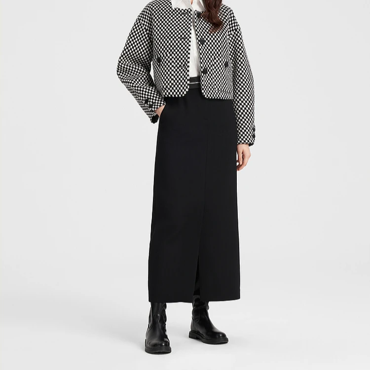 ELLASSAY/歌力思新款直筒开衩半身裙女