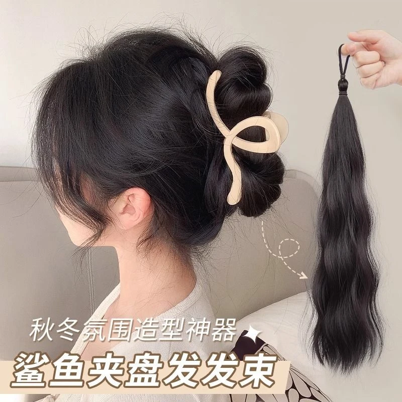 发圈款发束丸子头发包一体式仿真发自然颅顶蓬松神器花苞头盘新款