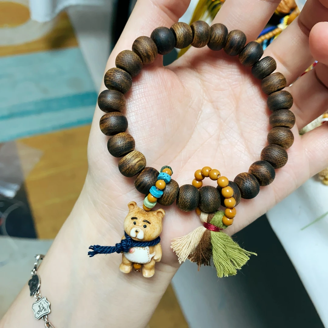 非金属木质手链 泰迪熊小熊手链辰香复古经典