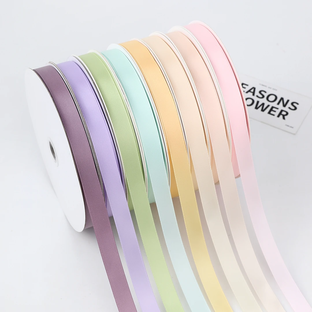 1.5cm纯色双面涤纶丝带花束包装鲜花花店丝带