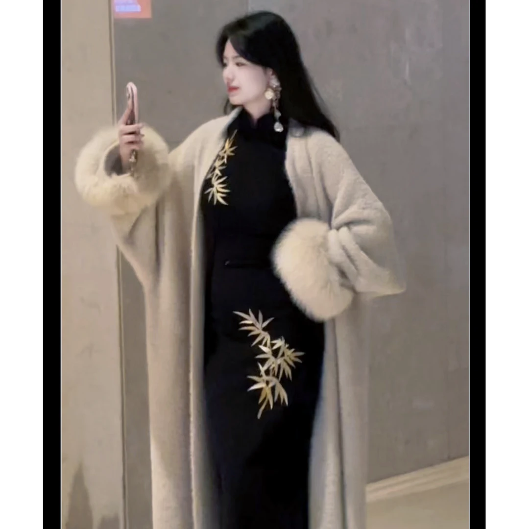 画报夫人原创自制秋冬温柔软糯袖口外套  静书单毛袖