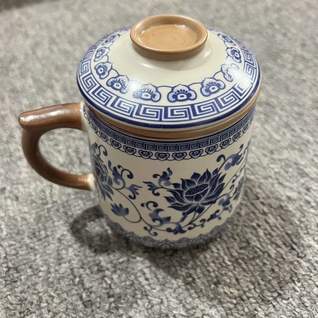 高端茶具缠枝莲马克杯k1