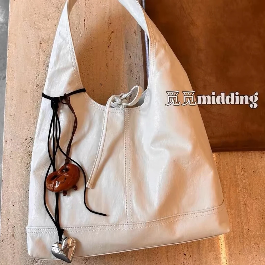 韩系夏日MIDDING&BAG新款简约小众蝴蝶结绑带大容量腋下包hobo包