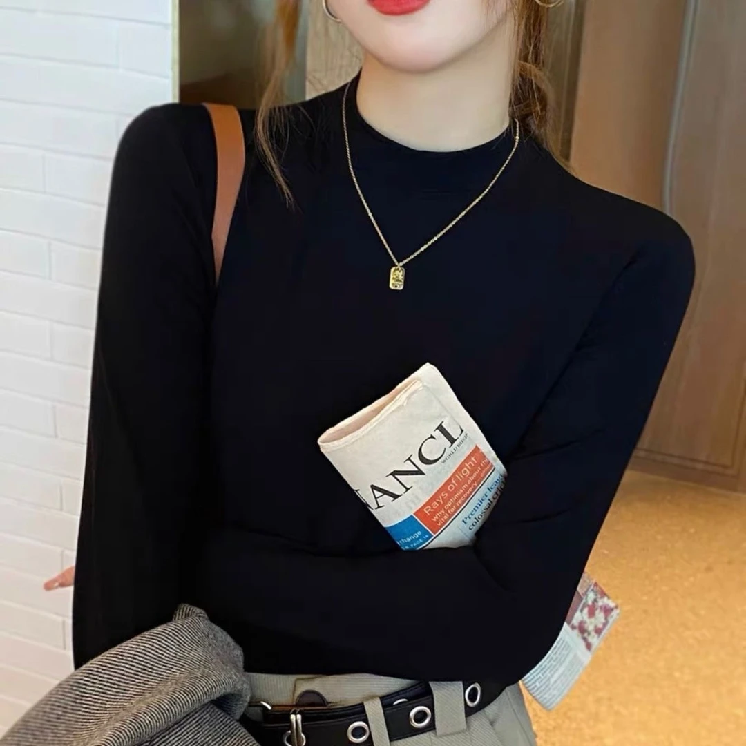 半高领毛衣女秋冬新款针织衫修身显瘦内搭长袖百搭洋气打底衫上衣